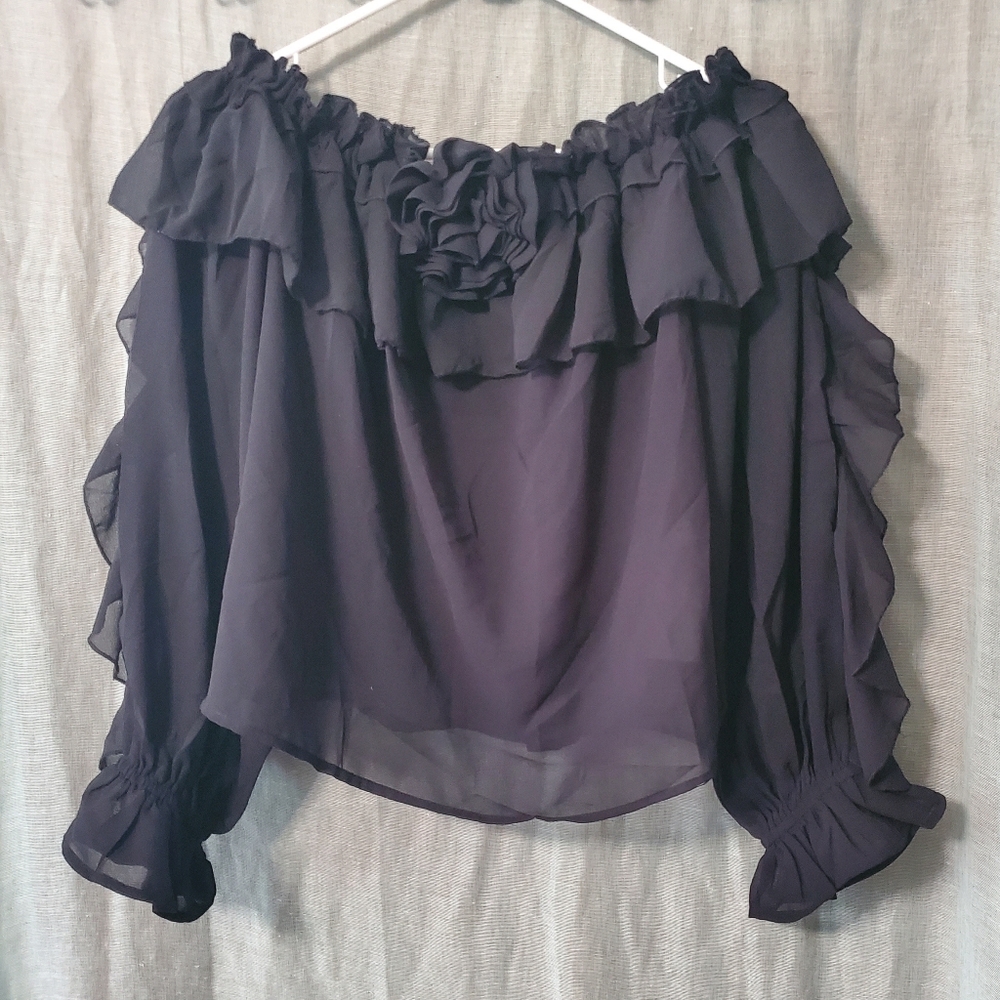 Live 4 Truth Off-Shoulder Ruffle Blouse - Picture 1 of 7